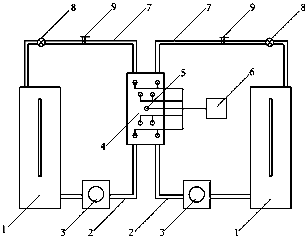 Apparatus and method for seepage test in rough intersecting fractures