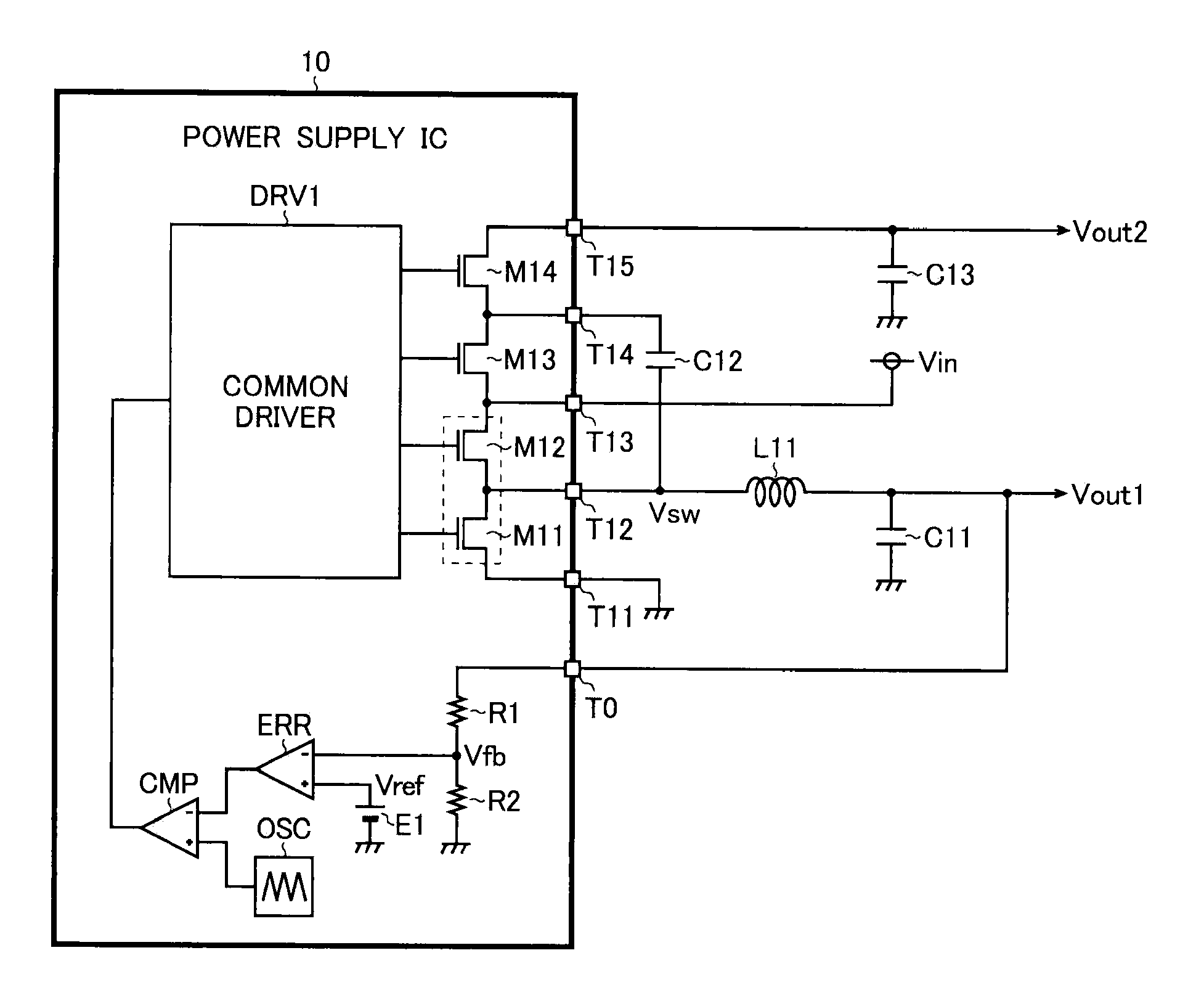 Power supply circuit and semiconductor device for use therein