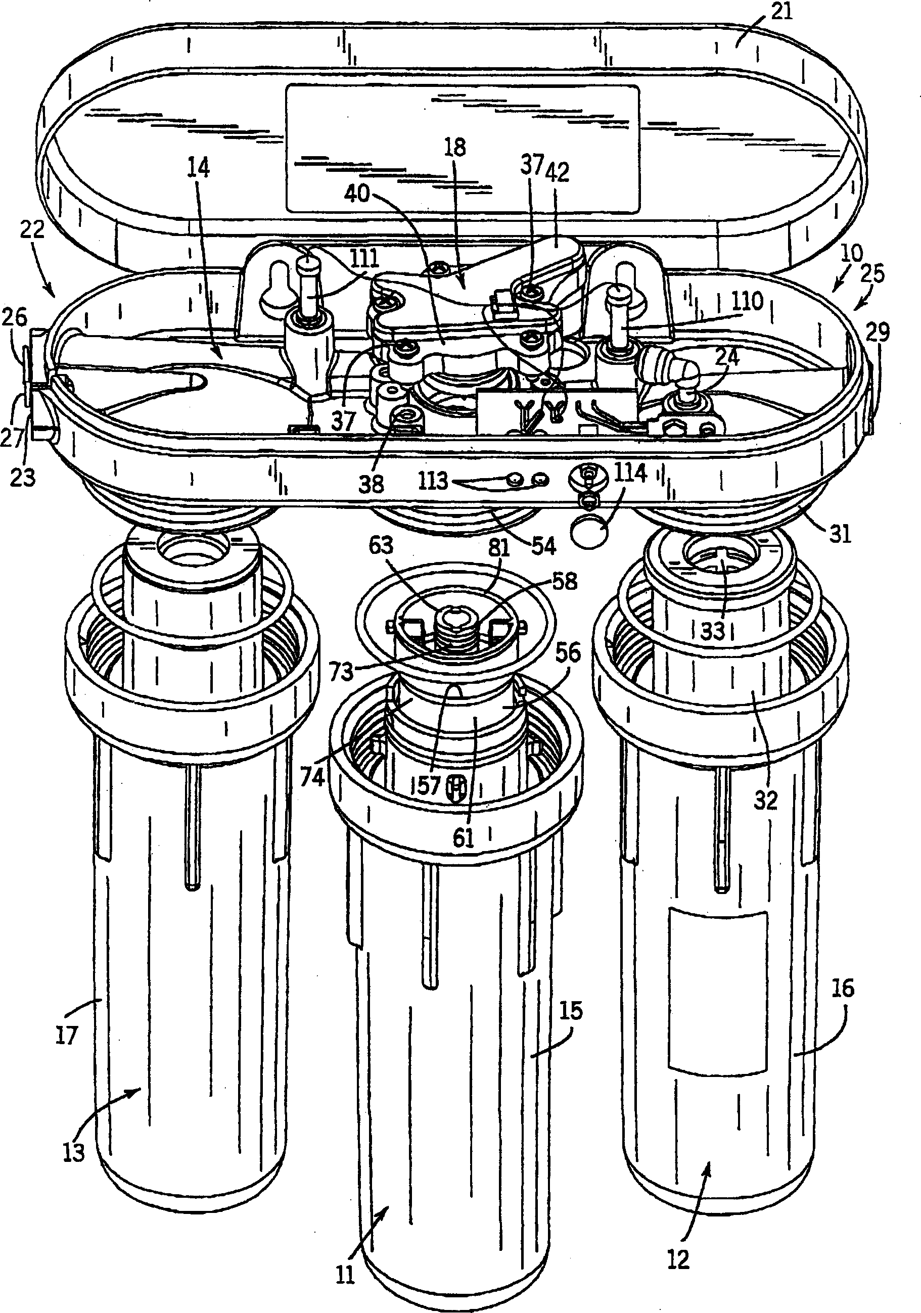 Flow control module for RO water treatment system