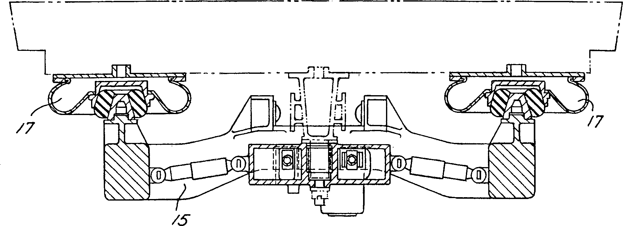 Unsprung third rail collector beam support for a swing arm primary suspension railway truck