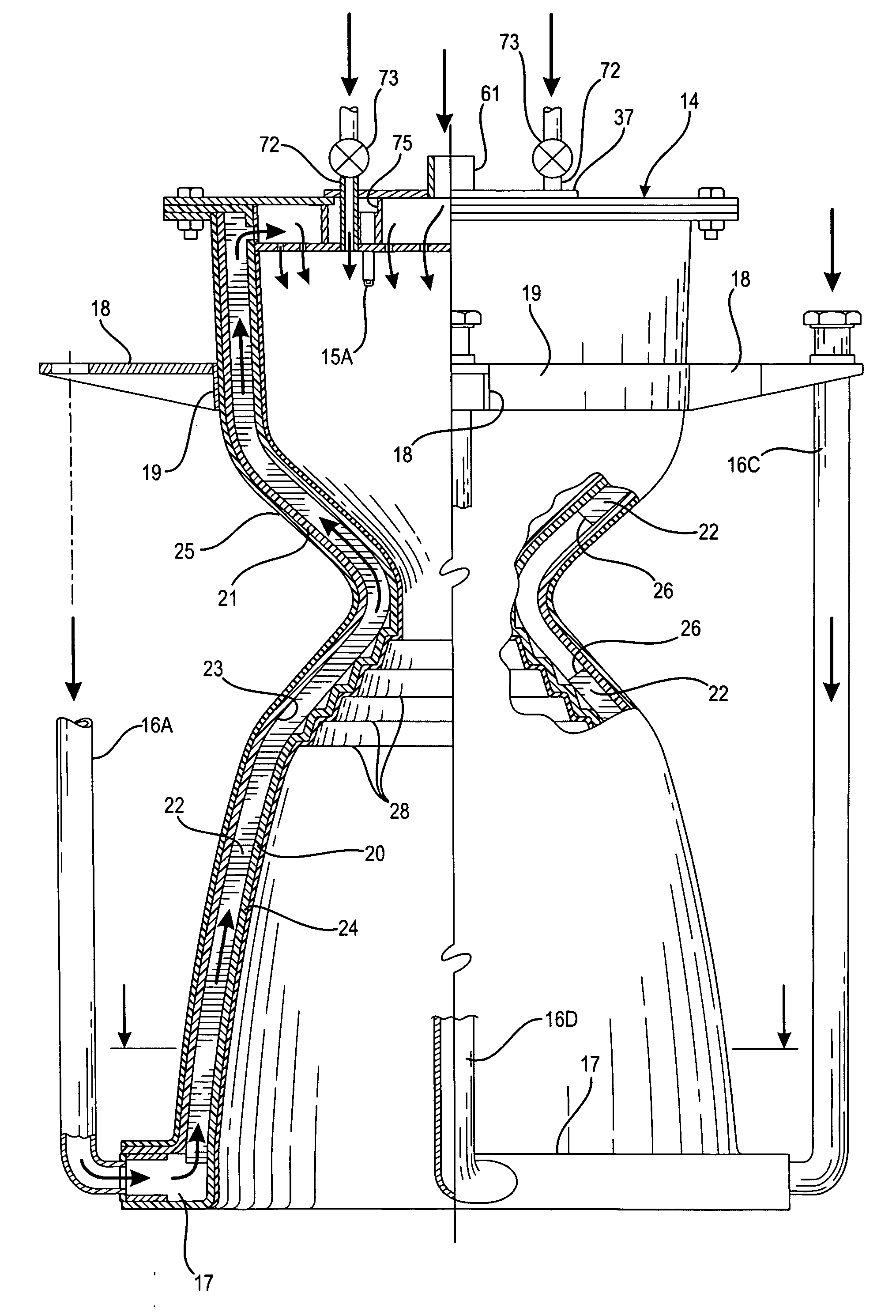 Reinforced, regeneratively cooled uni-body rocket engine