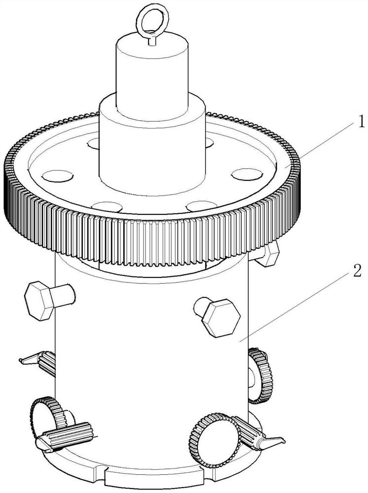 Tooling clamp for gear grinding of gear with shaft and alignment method