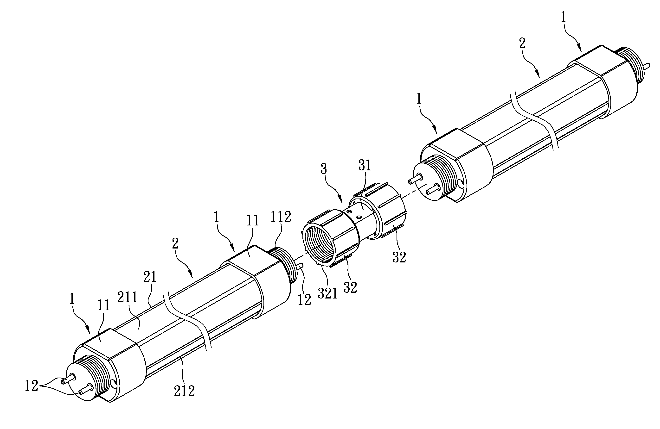 LED tube socket, adaptor and assembly thereof