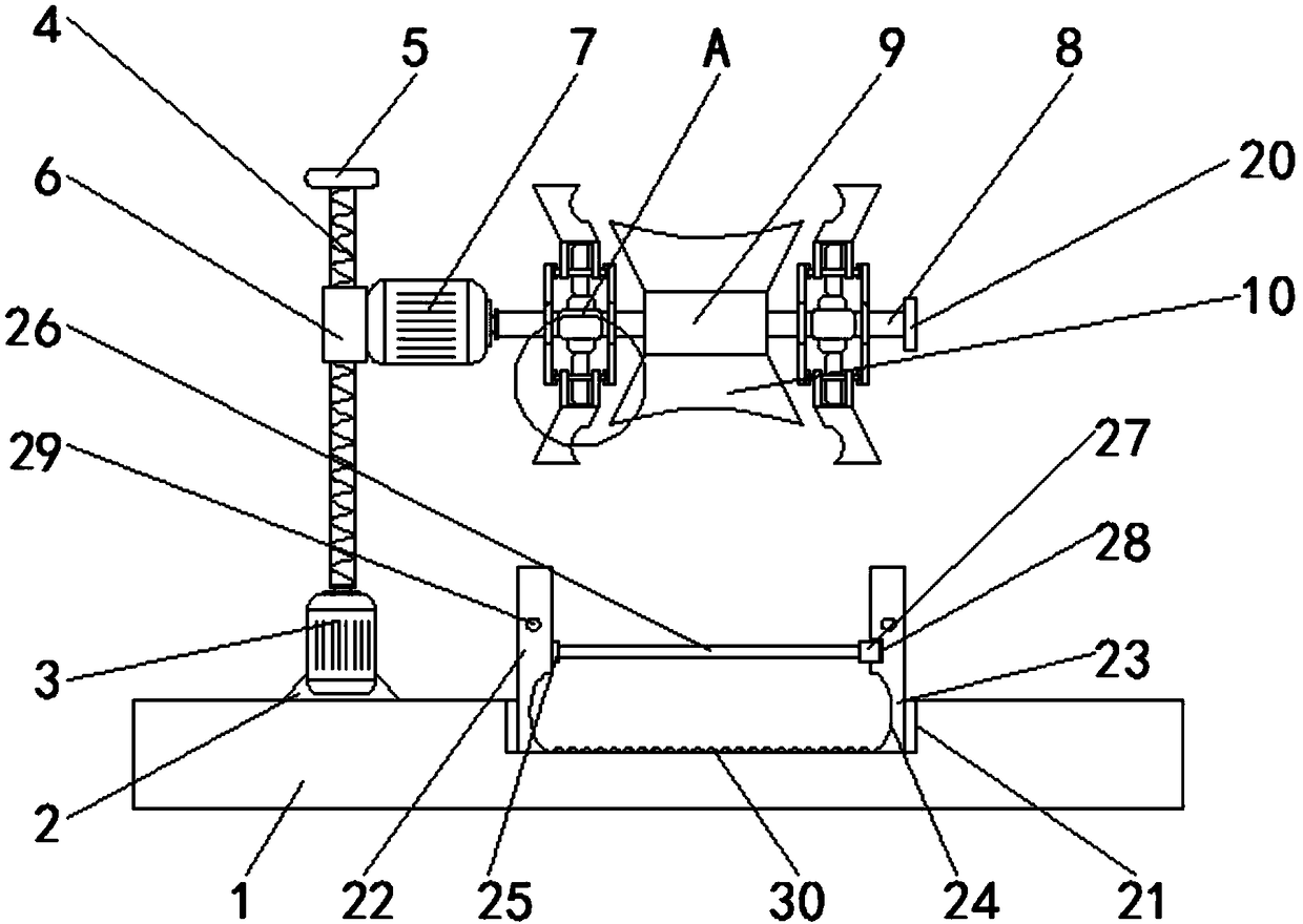 Convenient-to-adjust lifting type vamp polishing device