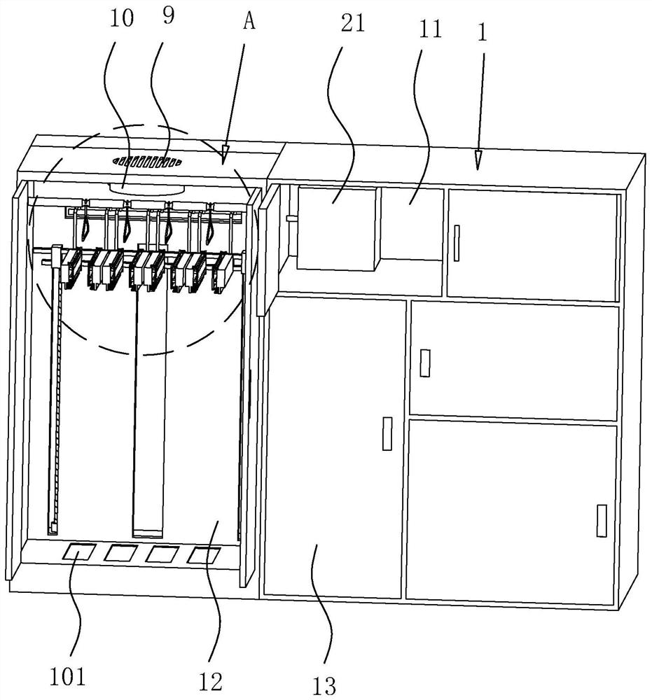 Wardrobe with clothes ironing function