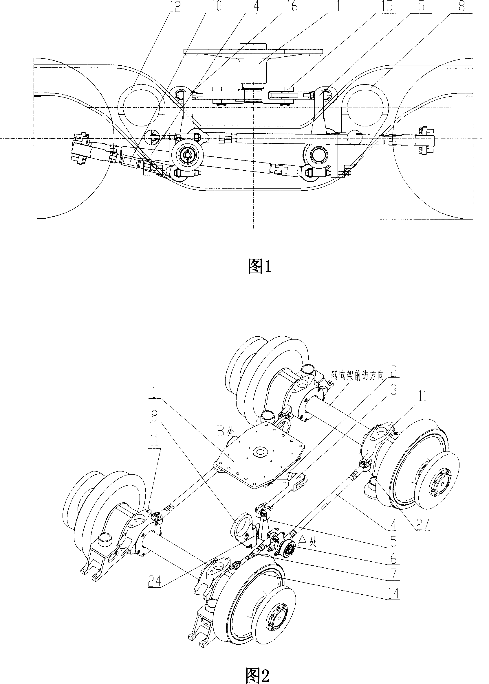 Centre pin type guiding compelling radial direction mechanism