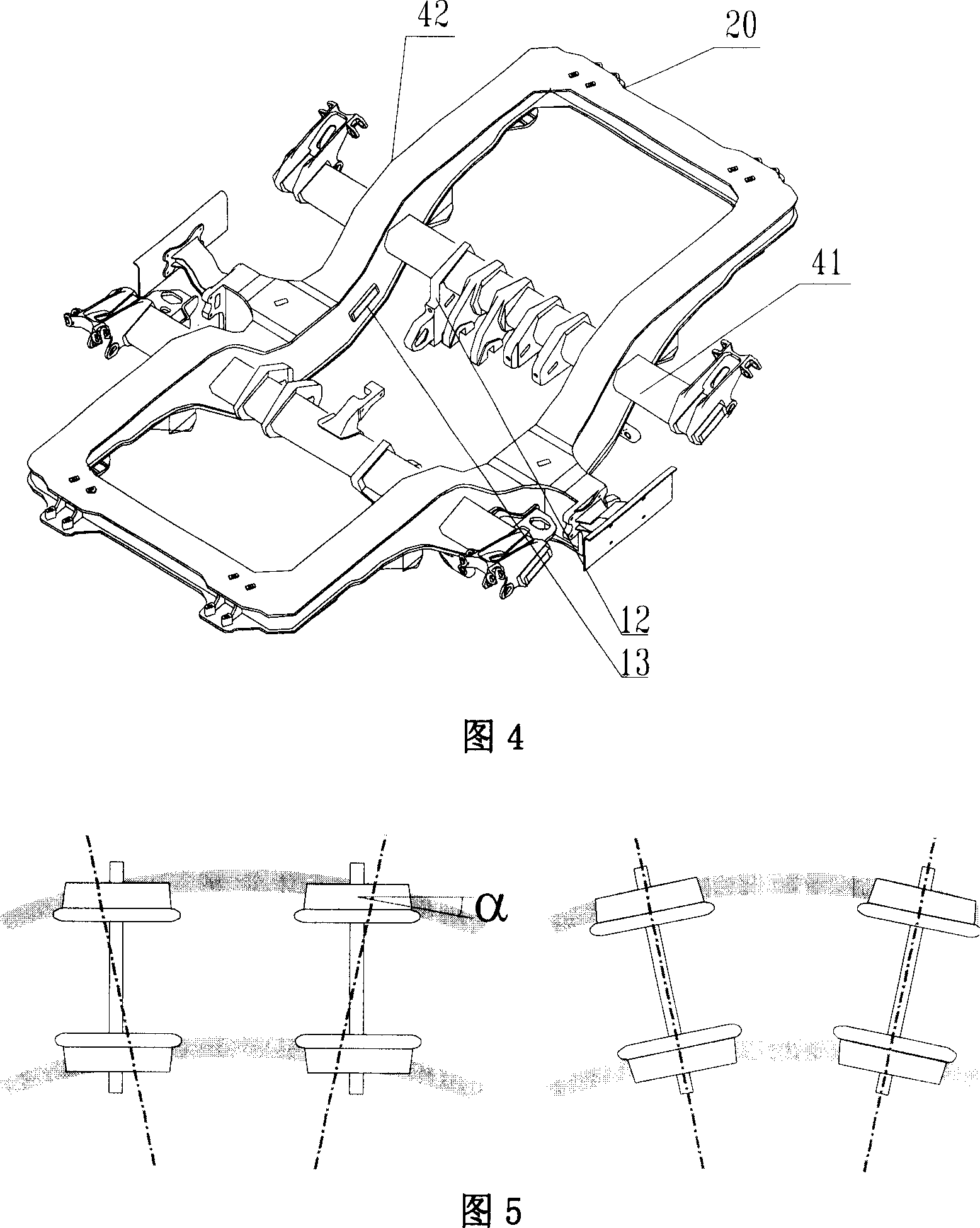 Centre pin type guiding compelling radial direction mechanism