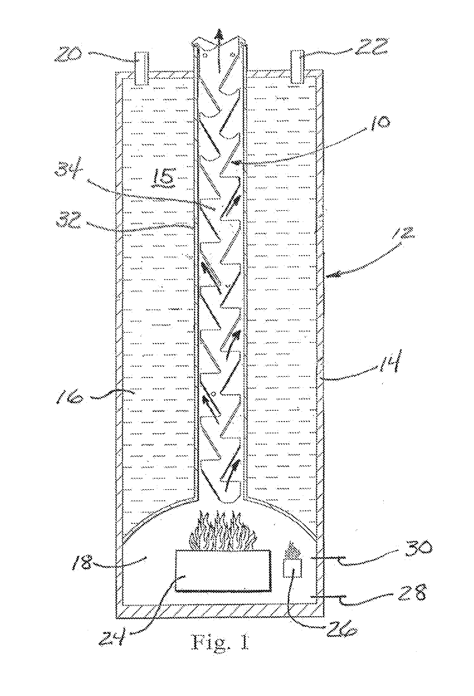 Heat transfer baffle arrangement for fuel-burning water heater