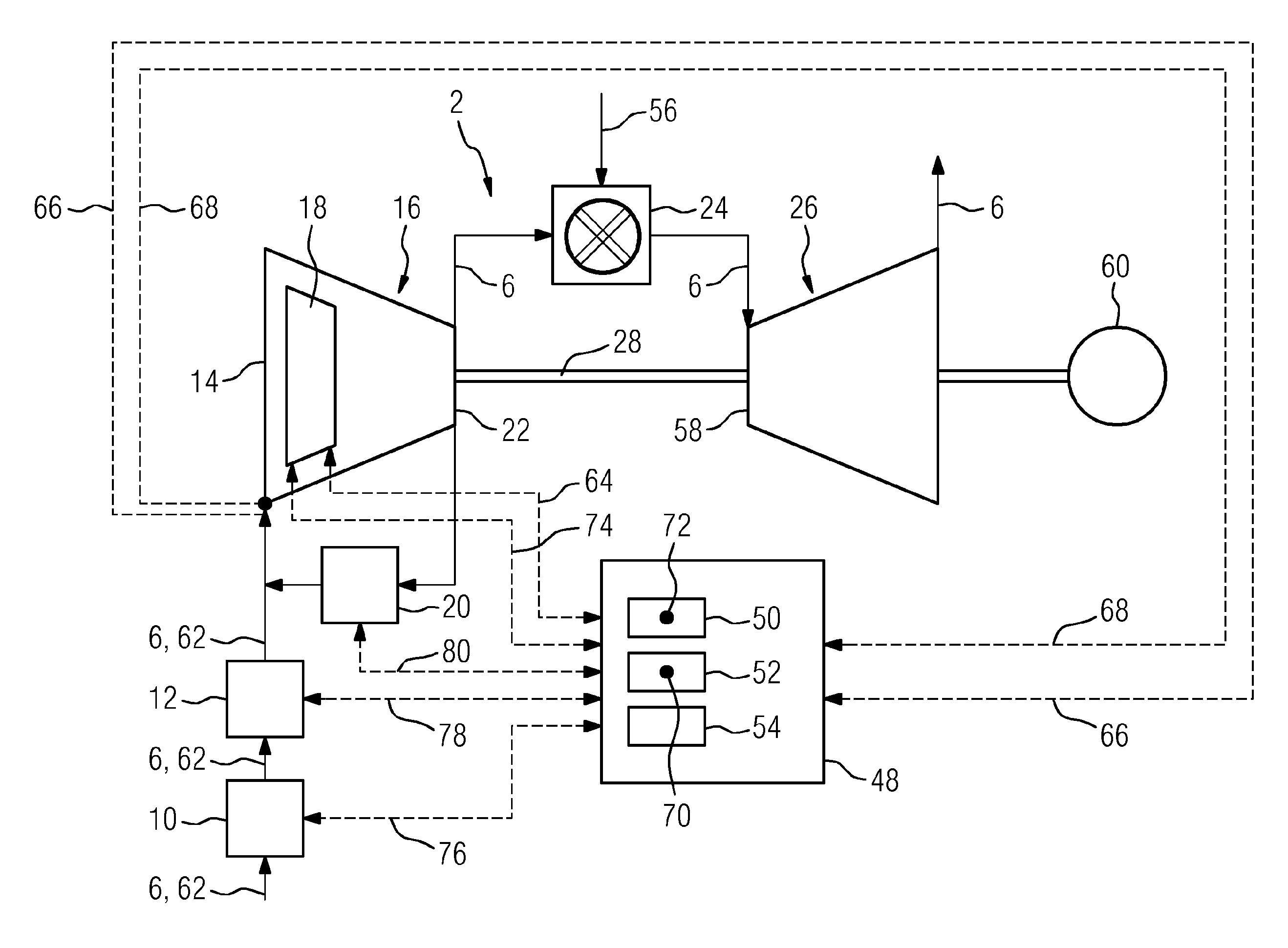 Operation of a gas turbine system in part load operation