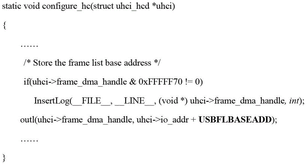 Drive configuration debugging method based on log injection