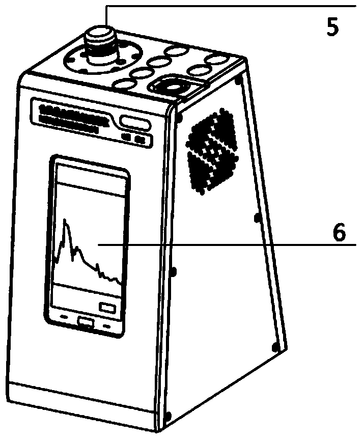 Fast analyzer and determination method for determining heavy-metal cadmium in foodstuffs