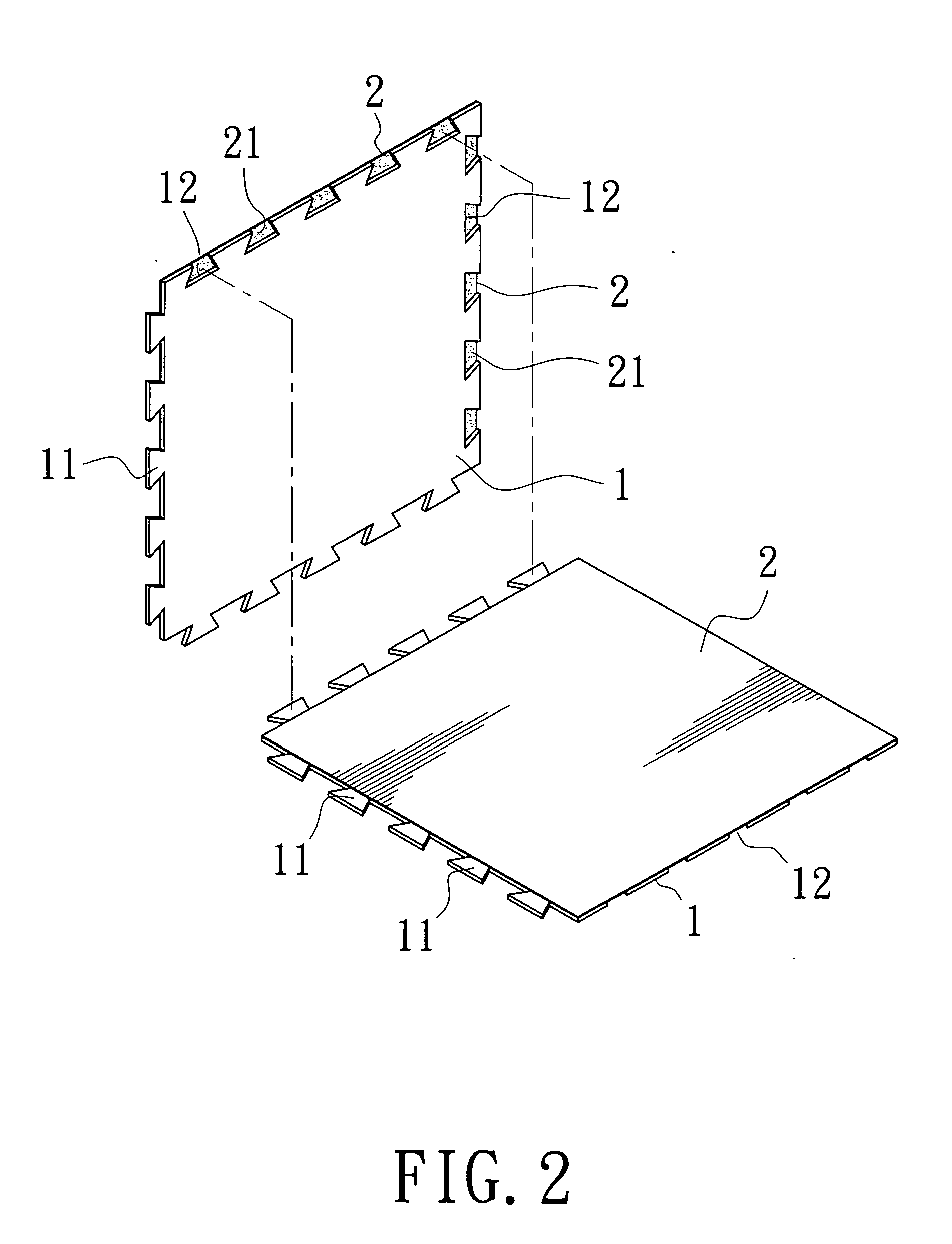 Interlocking type plastic tile structure