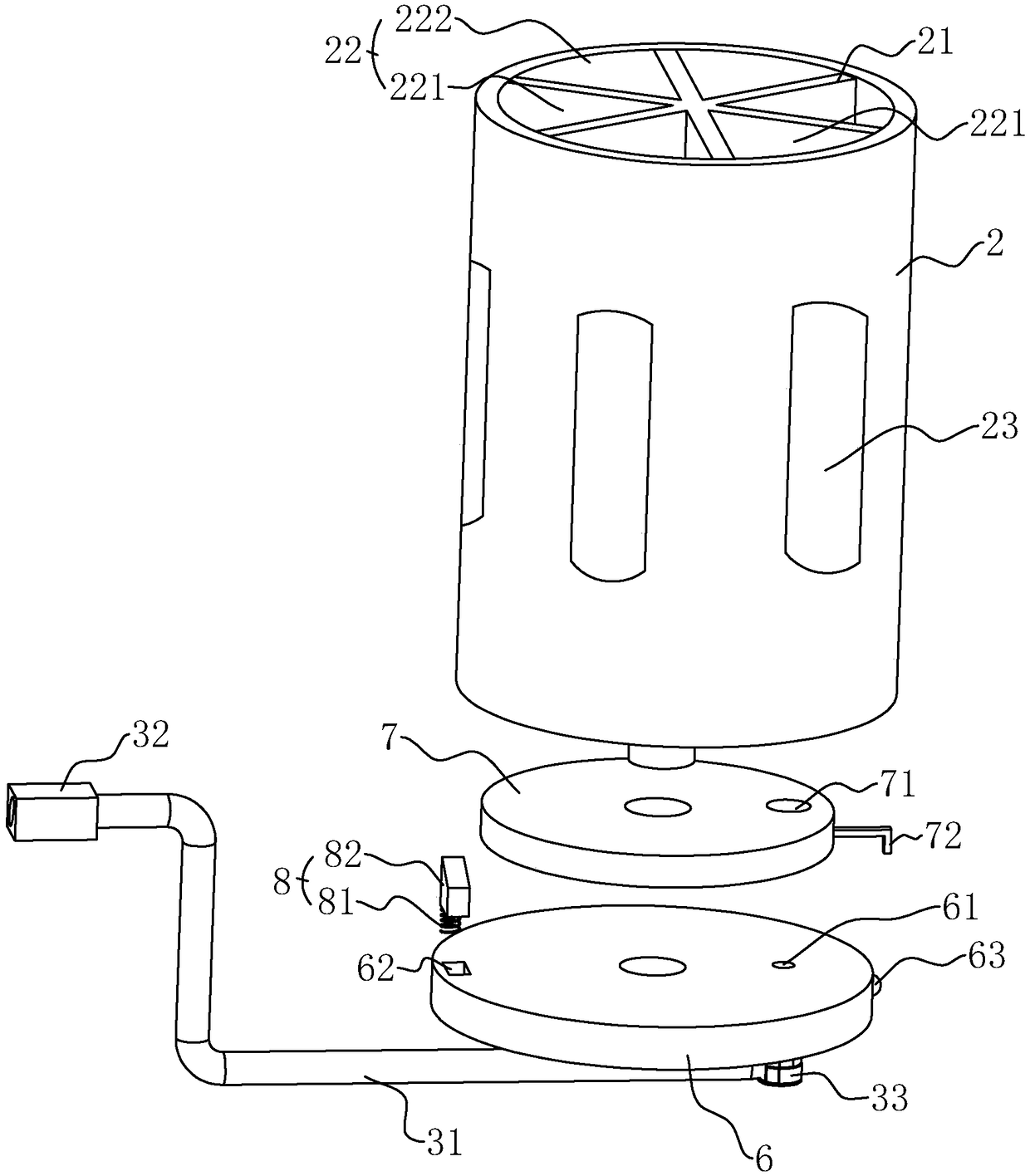 Spraying device for buildings