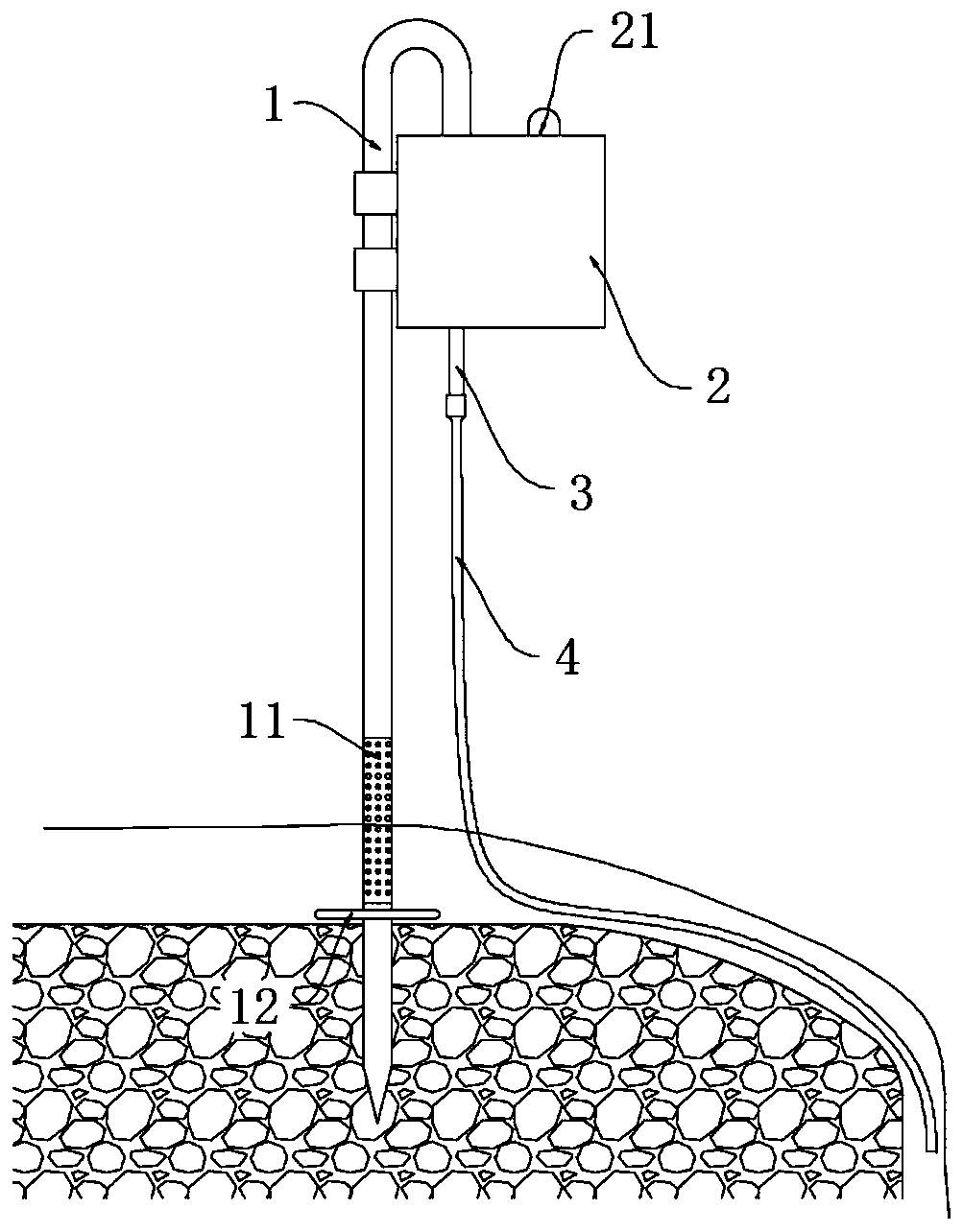 Self-powered field waterfall danger warning equipment