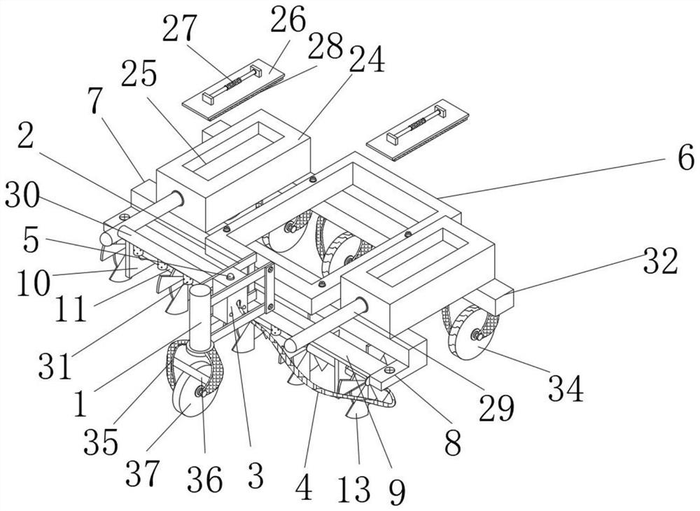 Algae activity efficient saline alkali soil turning device