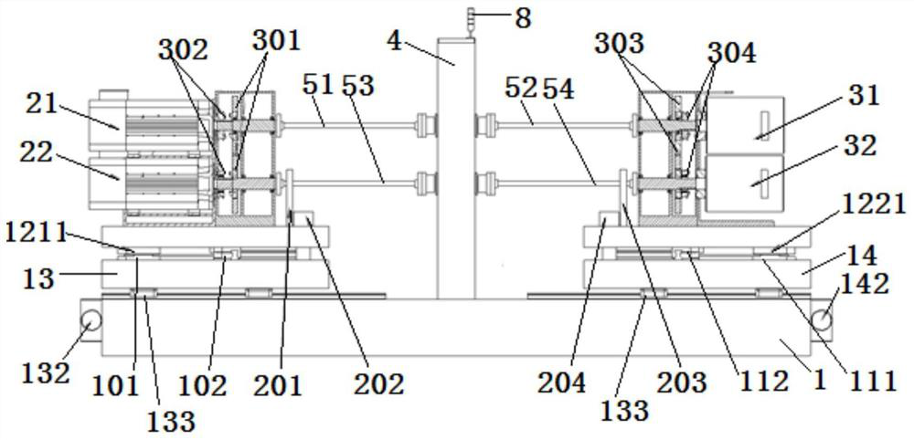 All-electric four-axis periodic cycle test bench and experimental method