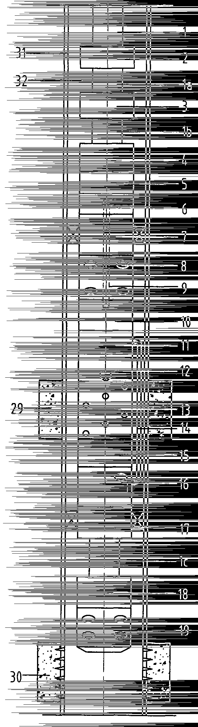 A straddling perforation-testing combined pipe string capable of measuring the lower layer first and its operation method