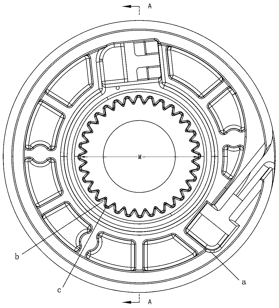 Gear tooth groove internal diameter measuring instrument of internal gear