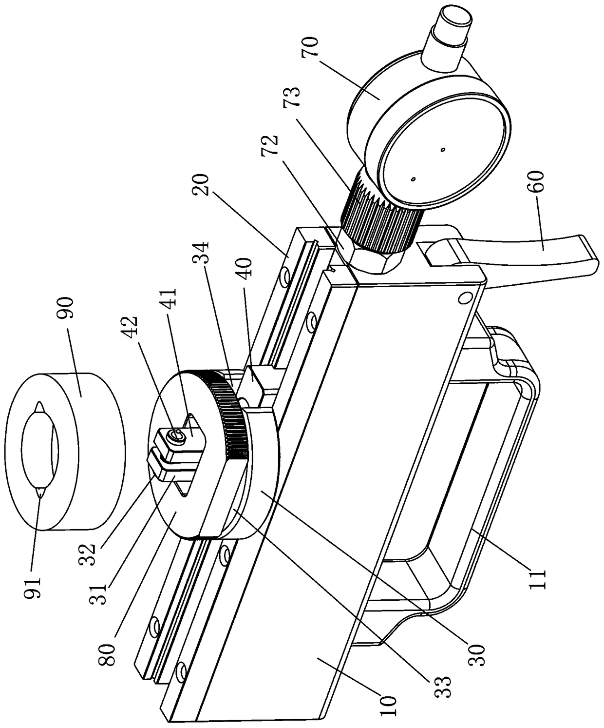 Gear tooth groove internal diameter measuring instrument of internal gear