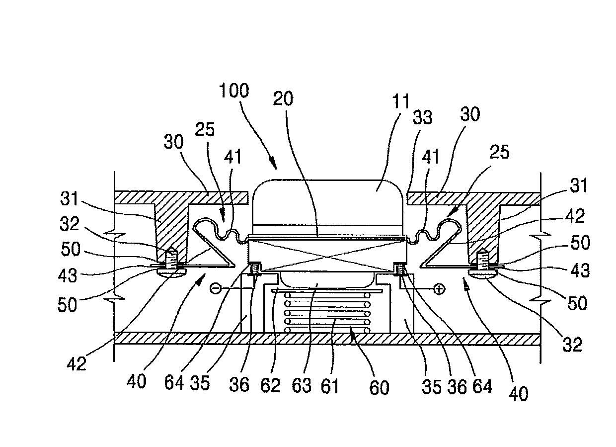 Bone conduction speaker with vibration prevention function