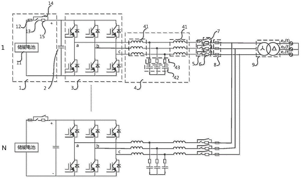 Parallel control method for high-capacity energy accumulation converters of energy accumulation power station