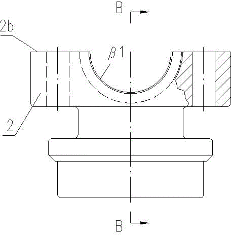 Quenching inductor for concave spherical surface of scraper knife connecting seat and determination method of matched size