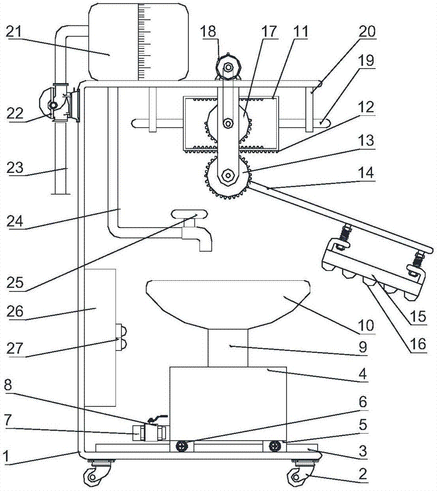 Vomit collection device with function of adjusting clapping intensity for medical care