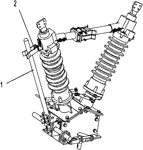 Switching-on structure of grounding knife of isolation switch