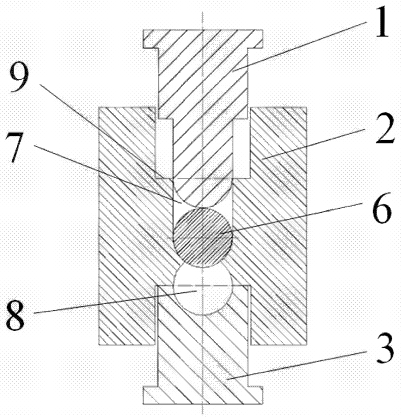 Reciprocating extrusion upsetting device and its using method and application