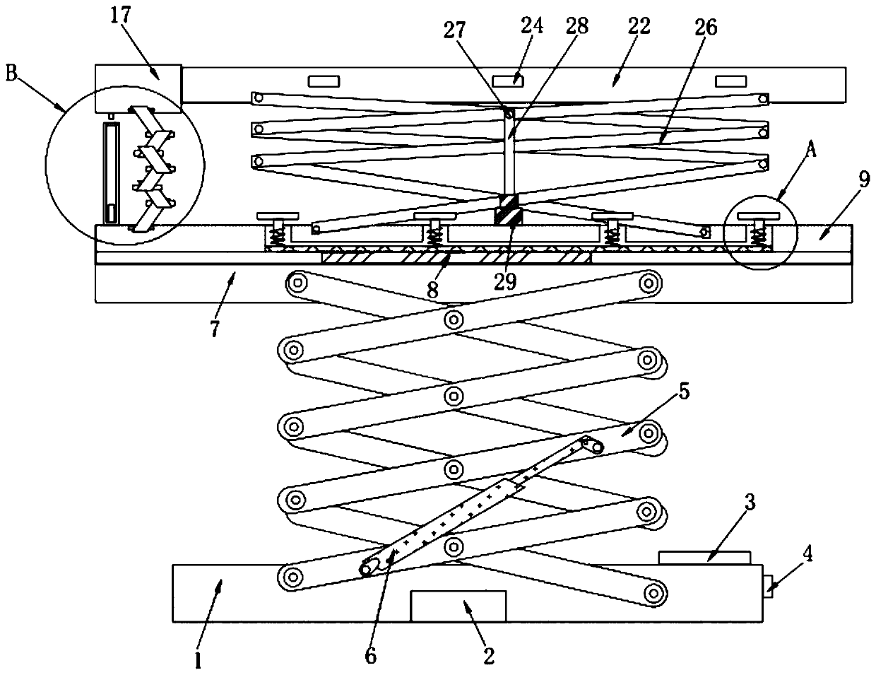 Hydraulic lifting cargo elevator