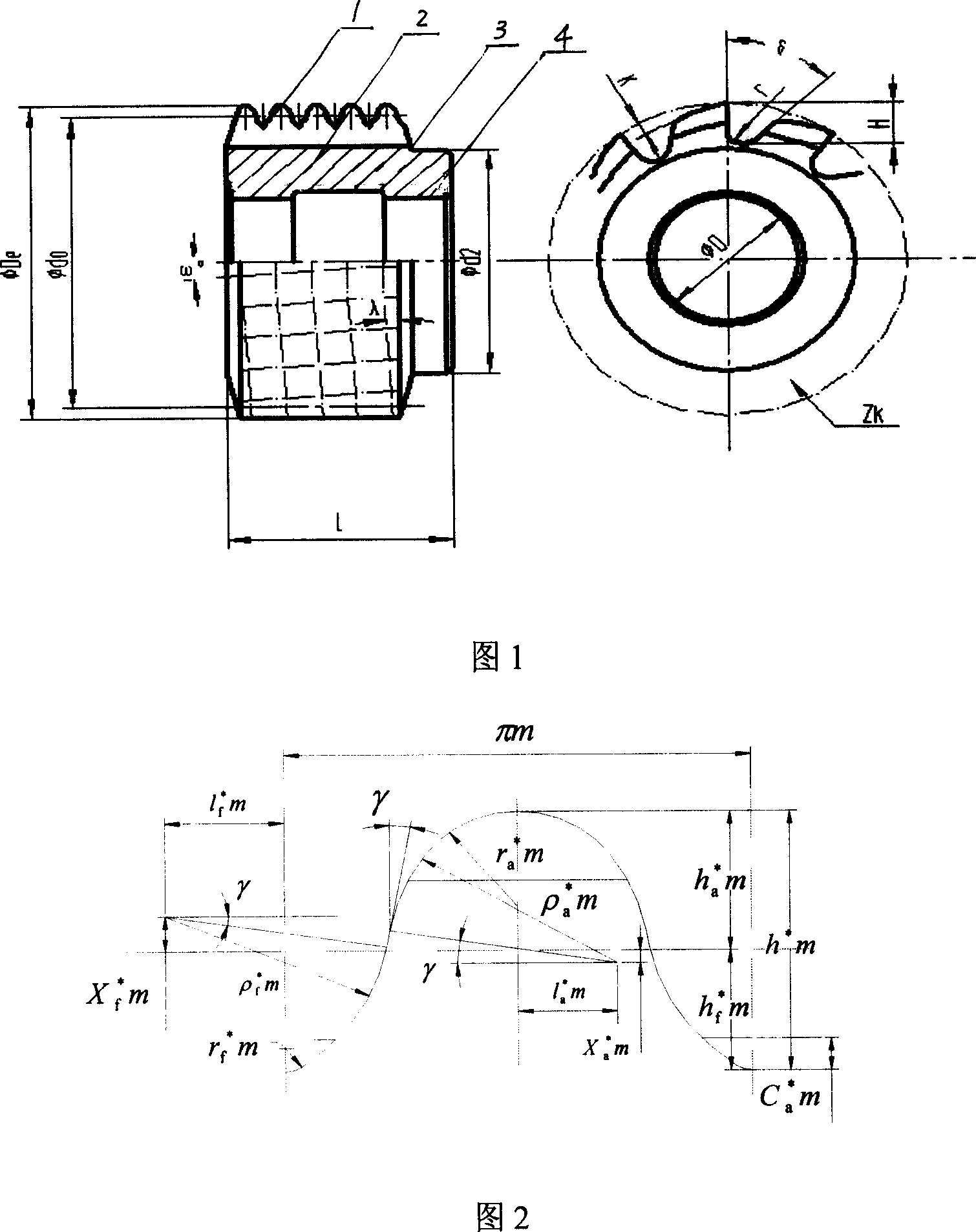 Double-circular arc harmonic wave gear hobbing cutter