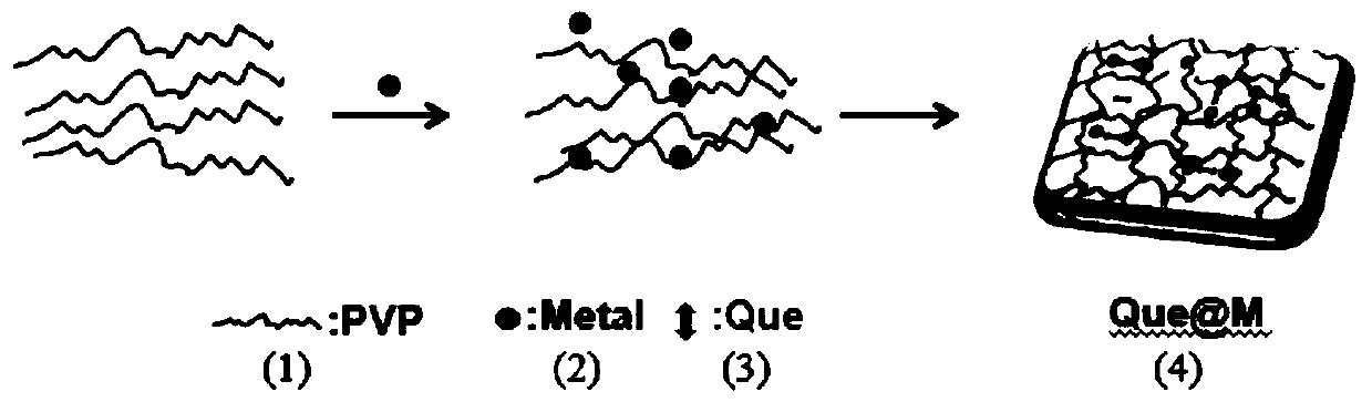 Quercetin metal nano drug and preparation method and application thereof