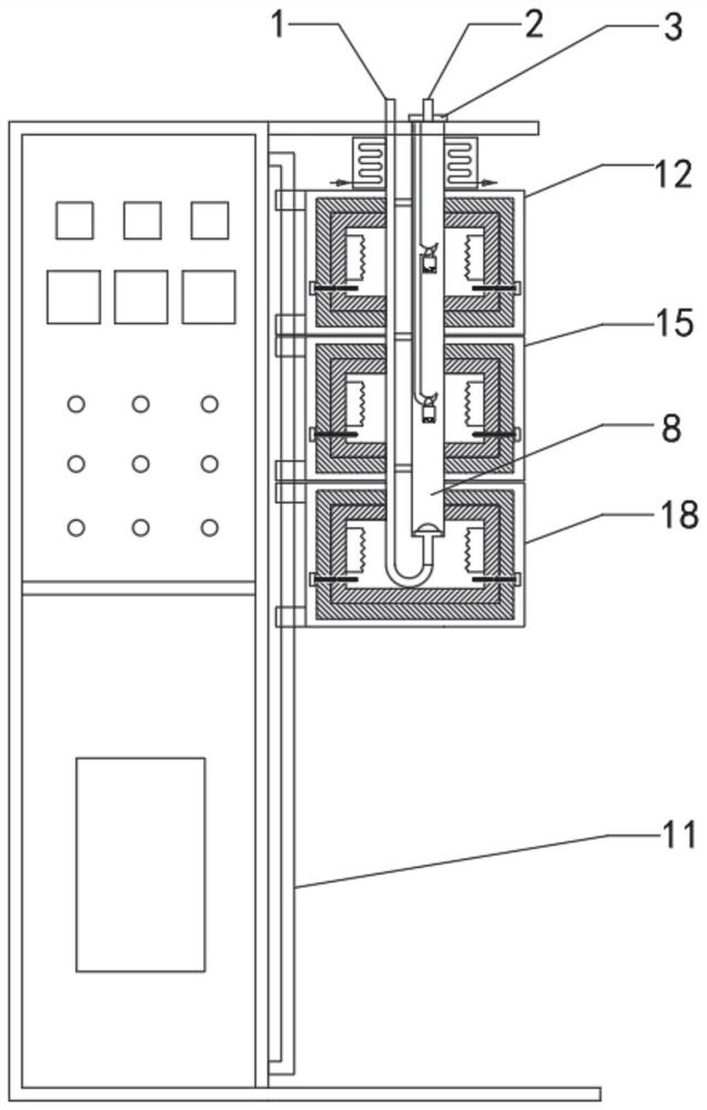 Gas-solid reaction device realizing synergistic adsorption of two heavy metals based on solid states