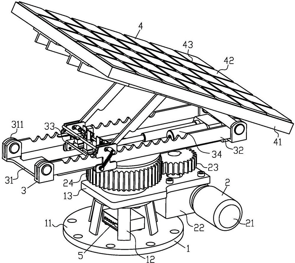 All-weather solar photovoltaic cell panel tracking and angle adjustment device