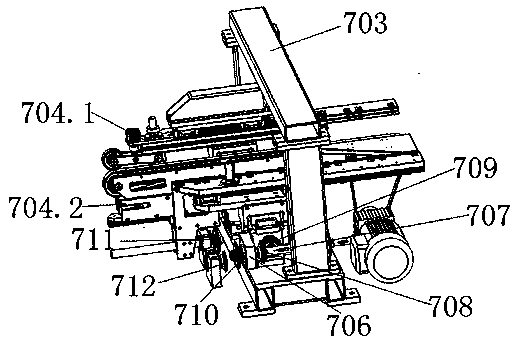 Material arrangement device for cross shear production line