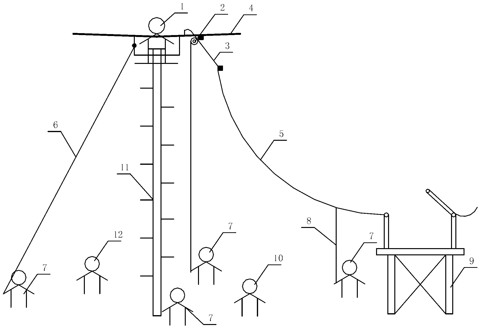 Method for electrically disconnecting or connecting disconnector with drainage wire between buses