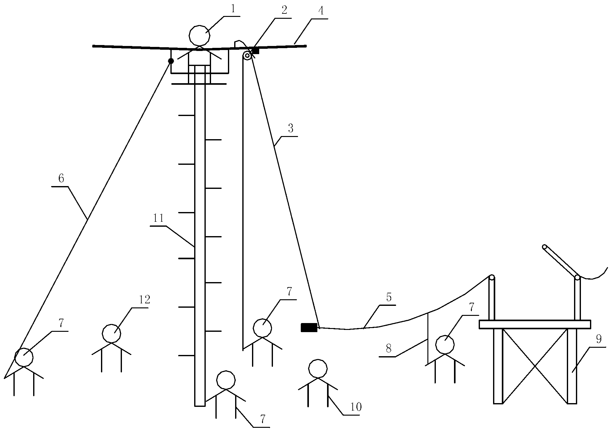 Method for electrically disconnecting or connecting disconnector with drainage wire between buses