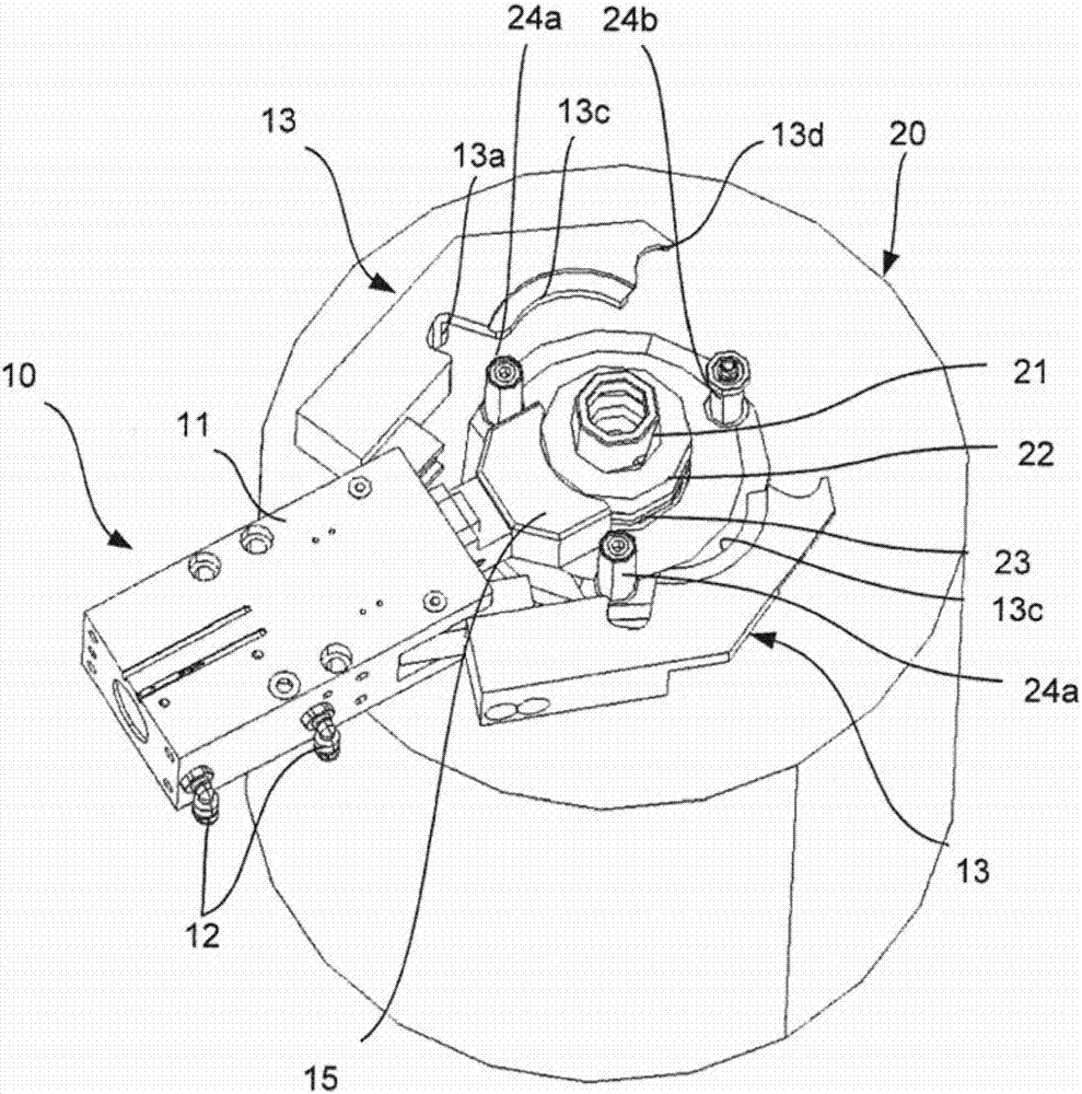 System for gripping a processing tool, storage system and method