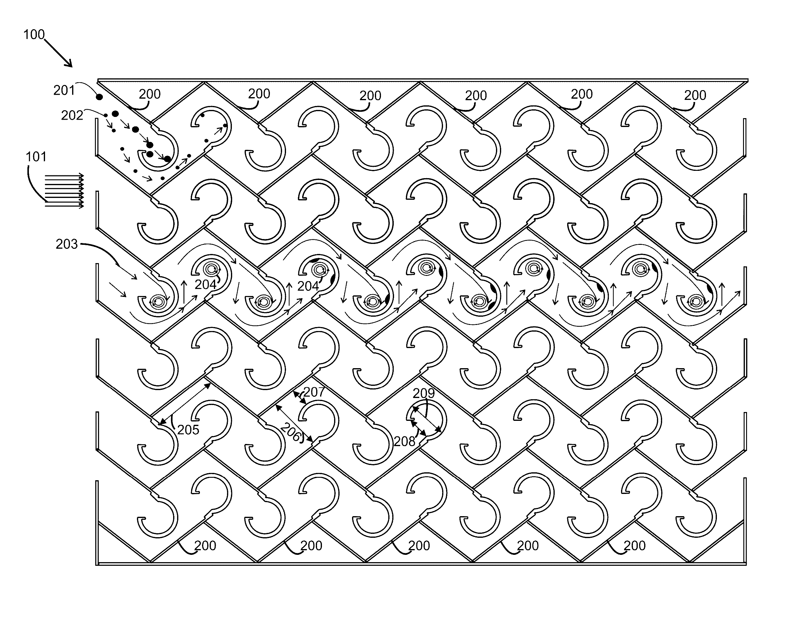 Thermal centrifugal vane type separator baffle