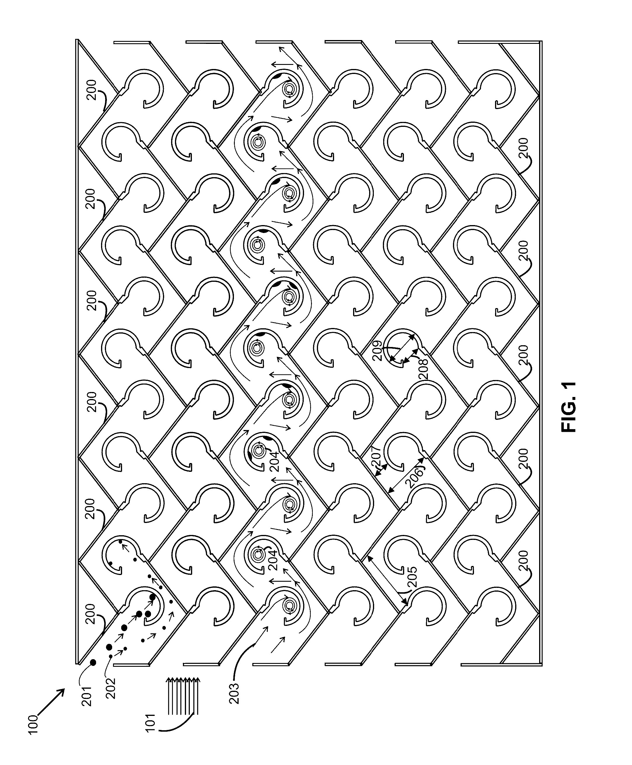 Thermal centrifugal vane type separator baffle