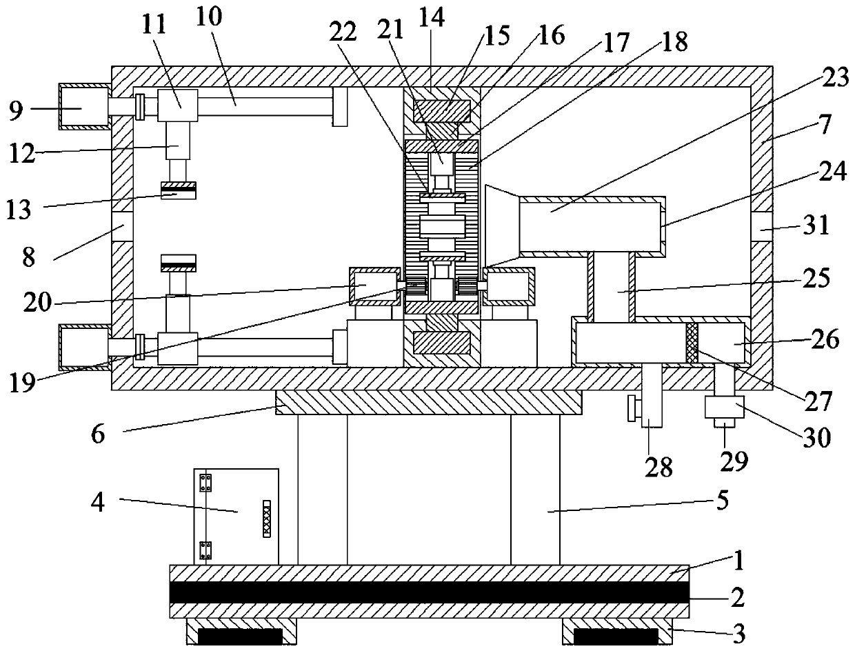 A device for removing rust on the surface of building steel bars