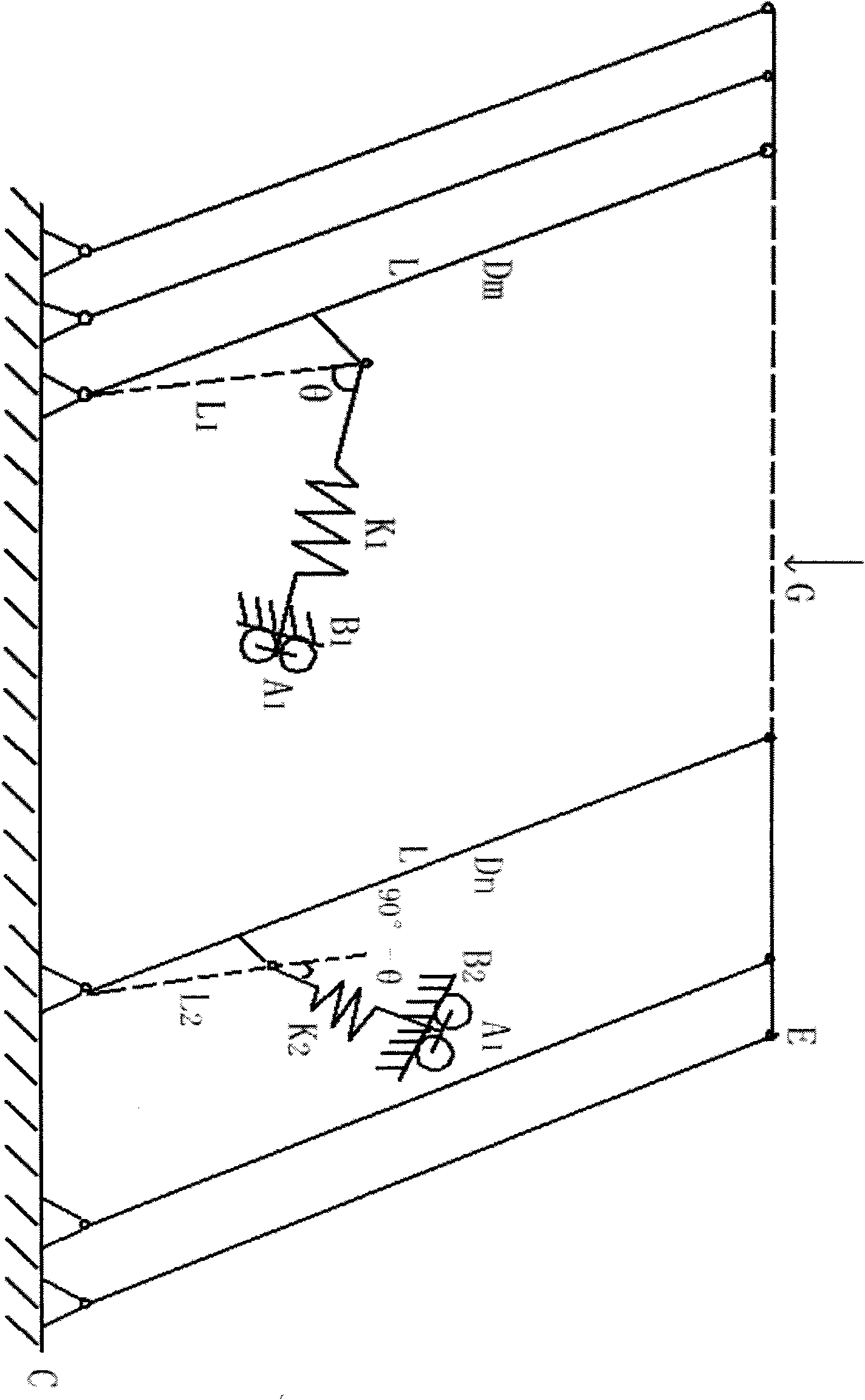 Lifting spring group structure of power-off suspension arm