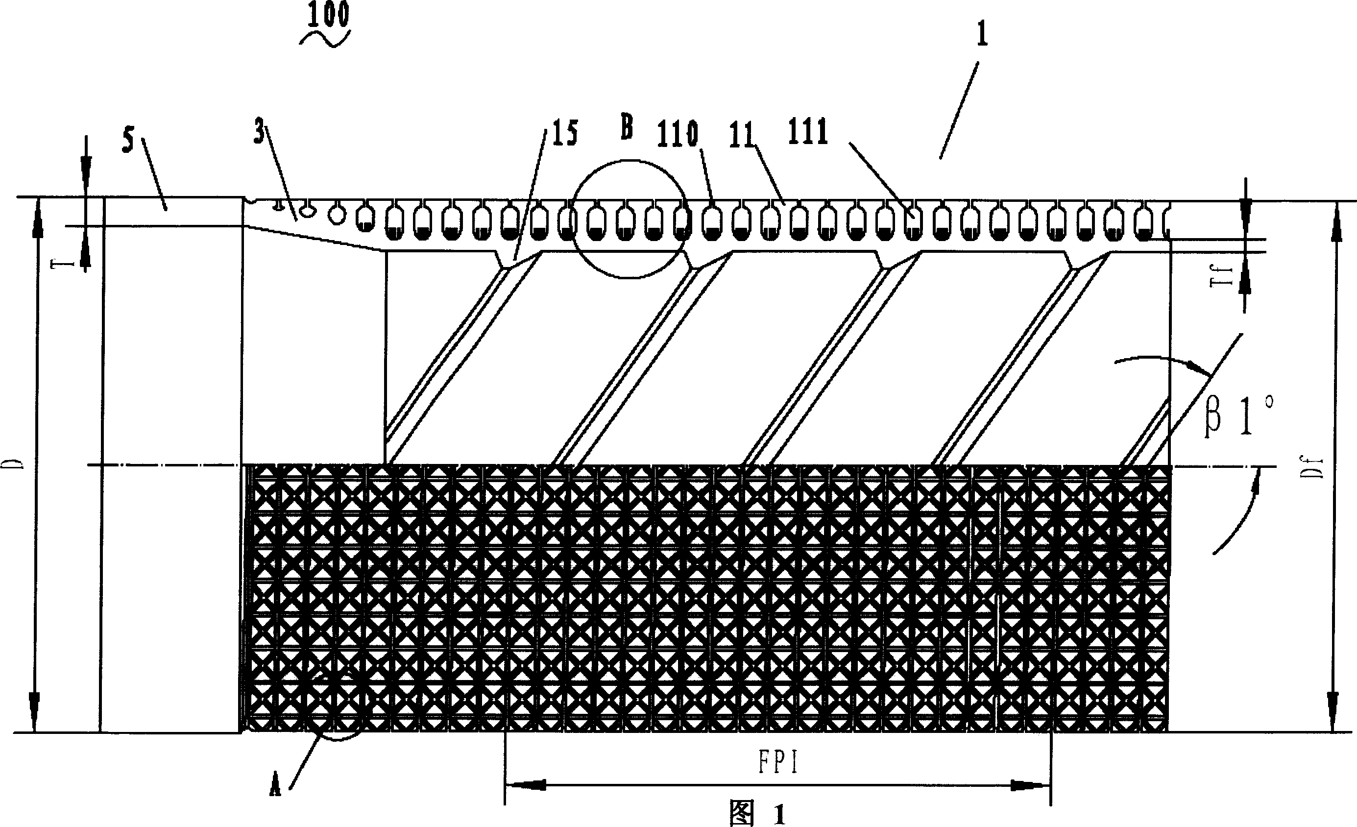 Flooded copper-evaporating heat-exchanging pipe for electric refrigerator set