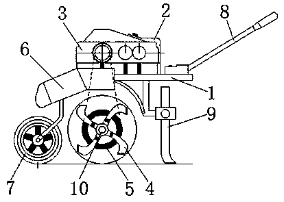 Soil loosening device with convenient climbing function for land with large height difference