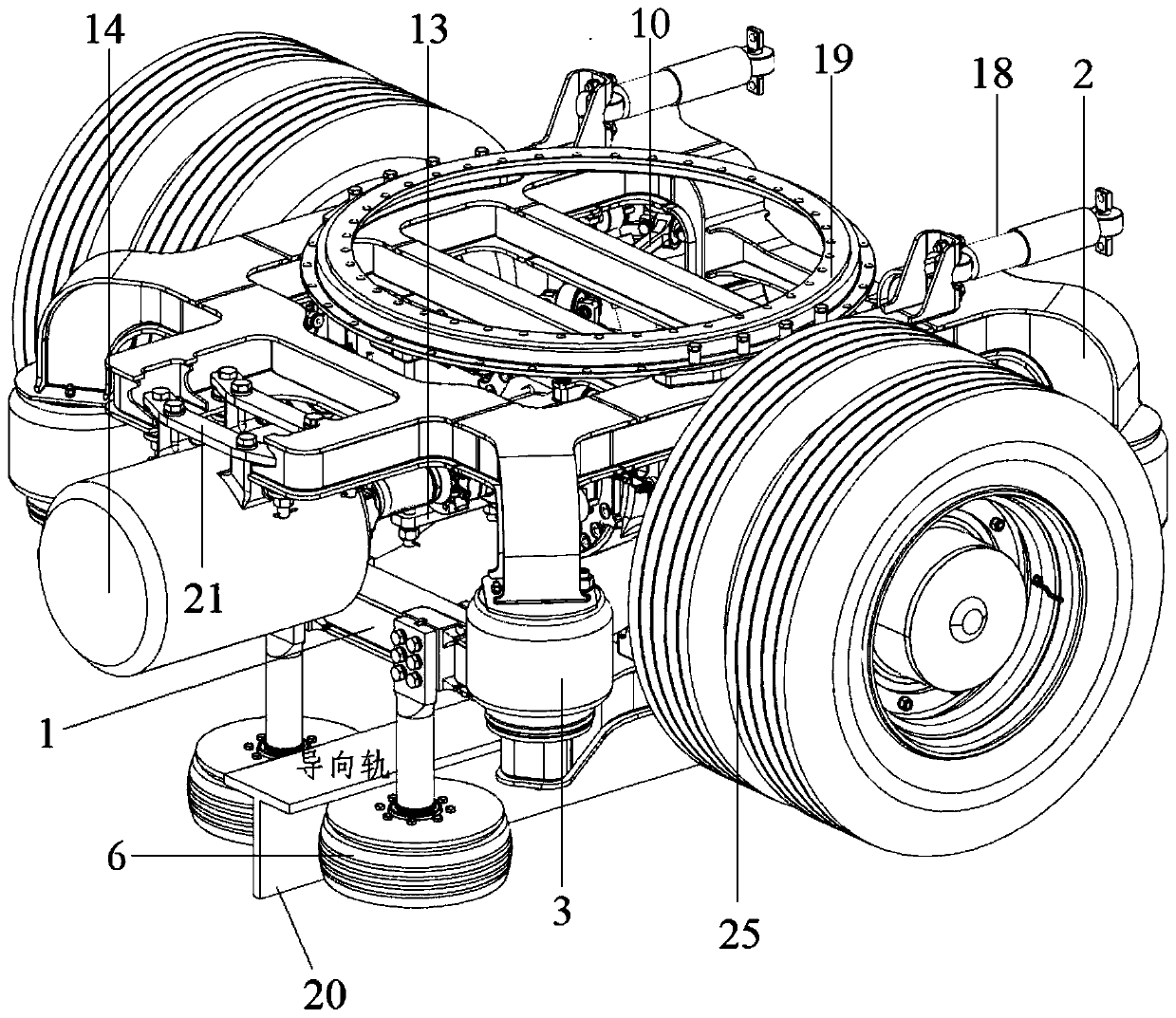 Single-shaft rubber wheel bogie