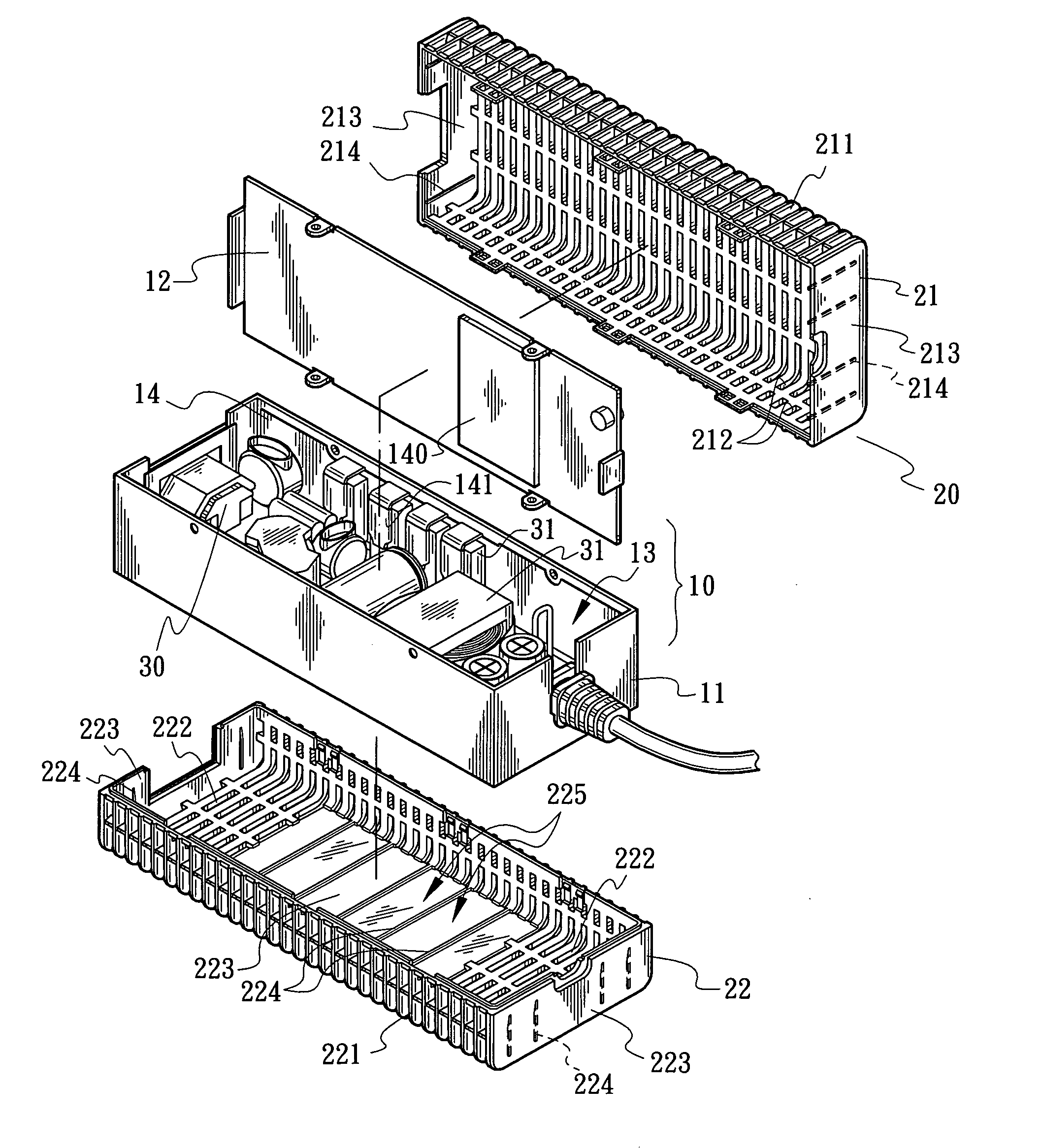 Heat sink structure for a power supply