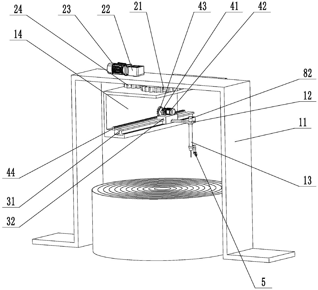 Spiral plate end surface welding device