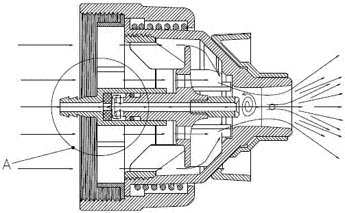 Secondary gas-liquid two-phase flow electrostatic nozzle