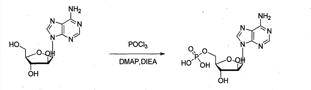 Phosphorylation method for preparing vidarabine monophosphate