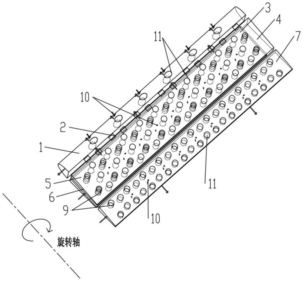 Turbine moving blade internal composite cooling structure